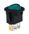 Round Rocker Switch Green ON/OFF SPST (with lamp) 12V