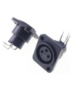 3 Pin XLR Female Panel Mount Chassis Socket Right Angle