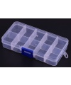 10 Grid Transparent Plastic Project Box 6.5*12.8*2.3 cm A