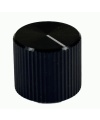 Knurled Aluminum Black Knob 13x15mm Shaft 6x18T