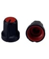 Black body Red Top Knob 15x16 Shaft 6x18T