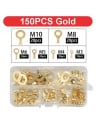 150PCS Round lug Crimp Terminal Gold Assortment Kit