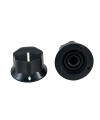 MXR Style Fluted Black Knob 25x15mm Shaft 6x18T with Shiny line