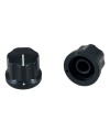 MXR Style Fluted Black Knob 19x15.3mm Shaft 6x18T with Shiny line