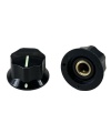 MXR Style Fluted Black Knob 25x15mm Shaft 6.4mm with Shiny line