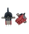 Mini Rocker Switch ON-ON-ON 4PDT Black Lever PCB Pin