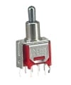 Sub Mini Toggle Switch DPDT On-On-On Short Handle Snap-in V-bracket