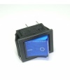 Rocker Switch Blue ON/OFF DPST (with lamp) 16A 250VAC Panel Mount, Snap-In