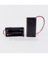 2 x AA Battery Holder Black with Cover and Switch ON/OFF