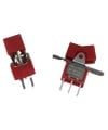 Mini Rocker Switch Momentary ON-(ON) DPDT Red Actuator PCB Pins