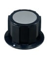 Black Knob With Silver top 25x15mm Shaft 6.4mm