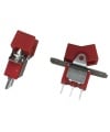 Mini Rocker Switch Momentary ON-(ON) SPDT Red Actuator PCB Pins