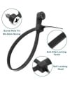 Black Nylon Cable Ties With Screw Holes 4mm 150mm 100PCS