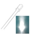 12V White LED 5mm Water clear Lens
