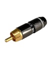 RCA Male Plug Connector Pearl Nickel Plated Black