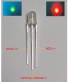 Bi-color LED Red/Green 5mm Common Cathode 