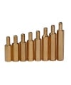 Brass Standoff Spacer Golden Screw Hex Male M3x17mm
