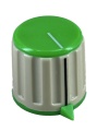 Amplifier Silver Knob Green top 25X20mm shaft hole 6mm