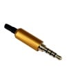 3.5mm 4 Poles Aluminum Audio Plug Orange color with Tail 