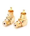 Gold RCA Phono plug right angle red loop