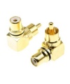 Gold RCA Phono plug right angle red loop