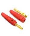 4mm Banana Male Plug Red Gold Plated Solderless Side Stackable