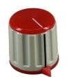 Amplifier Silver Knob Red top 25X20mm shaft hole 6mm