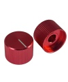 Knurled Aluminum Light Red Knob