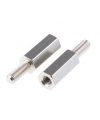 Brass Standoff Spacer Silver Screw Hex Male M3x12mm