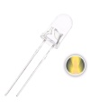 12V Warm White LED 5mm Water clear Lens