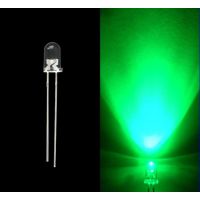 VERT GROEN GREEN grüne LEDs wasserklar im SET Widerstand 100 LED 5mm GRÜN