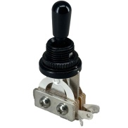 Mini Toggle Switch 3 Way SPDT On-Off-On Metal Housing Black Handle