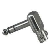 6.35mm 1/4" Stereo Right Angle Square Plug Silver Color