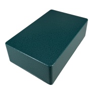 1590D Style Aluminum Diecast Enclosure Emerald Green Hammer