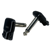 6.35mm 1/4" Mono Right Angle Square Plug Black Housing Color