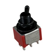 Mini Toggle Switch DPDT On-On Black Short Handle Shaft