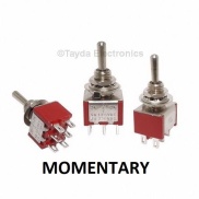 Mini Toggle Momentary Switch DPDT (On)-Off-(On)