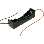 1x18650 Lithium Battery Holder Case Black With Wire Leads
