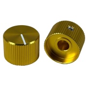 Knurled Aluminum Yellow Knob Shaft 6.35mm