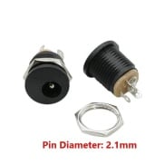 DC Power Jack 2.1mm Enclosed Frame With Switch