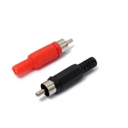 RCA Phono Male Plug Cable Mounting Red