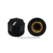KN1250 ABS Fluted Black Knob 15x11mm