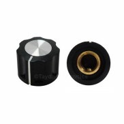 KN1360 ABS Fluted Black Knob 16x12mm