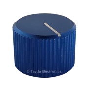 Knurled Aluminum Blue Knob Shaft Diameter 6mm