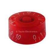 Red Gibson Style Speed Knob Embossed White Numbering