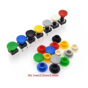 Tactile Switch Caps Black Color 8x3.55mm Diameter 3.4mm