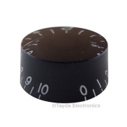Black Gibson Style Speed Knob Embossed White Numbering