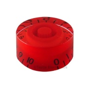 Red Gibson Style Speed Knob Embossed Black Numbering