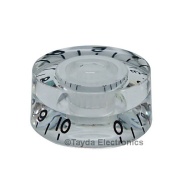 Clear Gibson Style Speed Knob Embossed Black Numbering