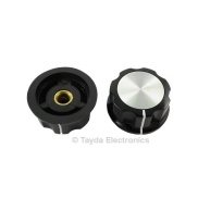 Boss Style Silver Top Black Knob 33mm